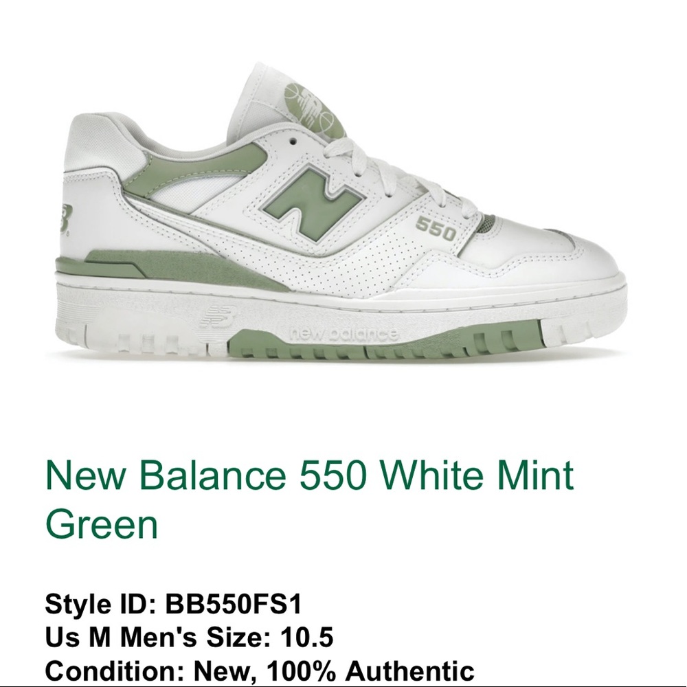 New Balance 550 White Mint Green